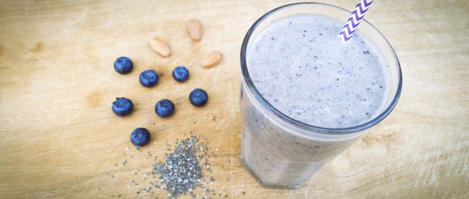 Licuado de arándanos y Chia