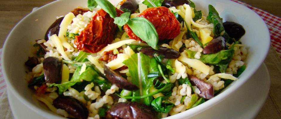 Risotto de rúcula y tomates secos