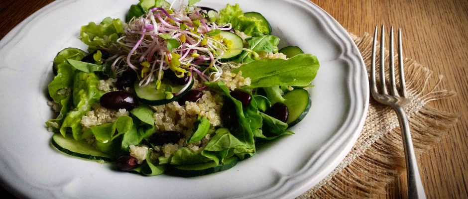 Ensalada de quínoa y porotos negros